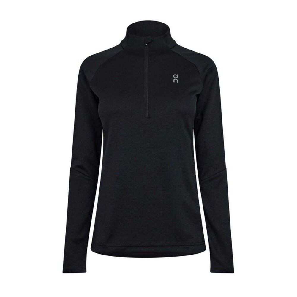On Running Womens/Ladies Climate Half Zip Long-Sleeved Top / Black
